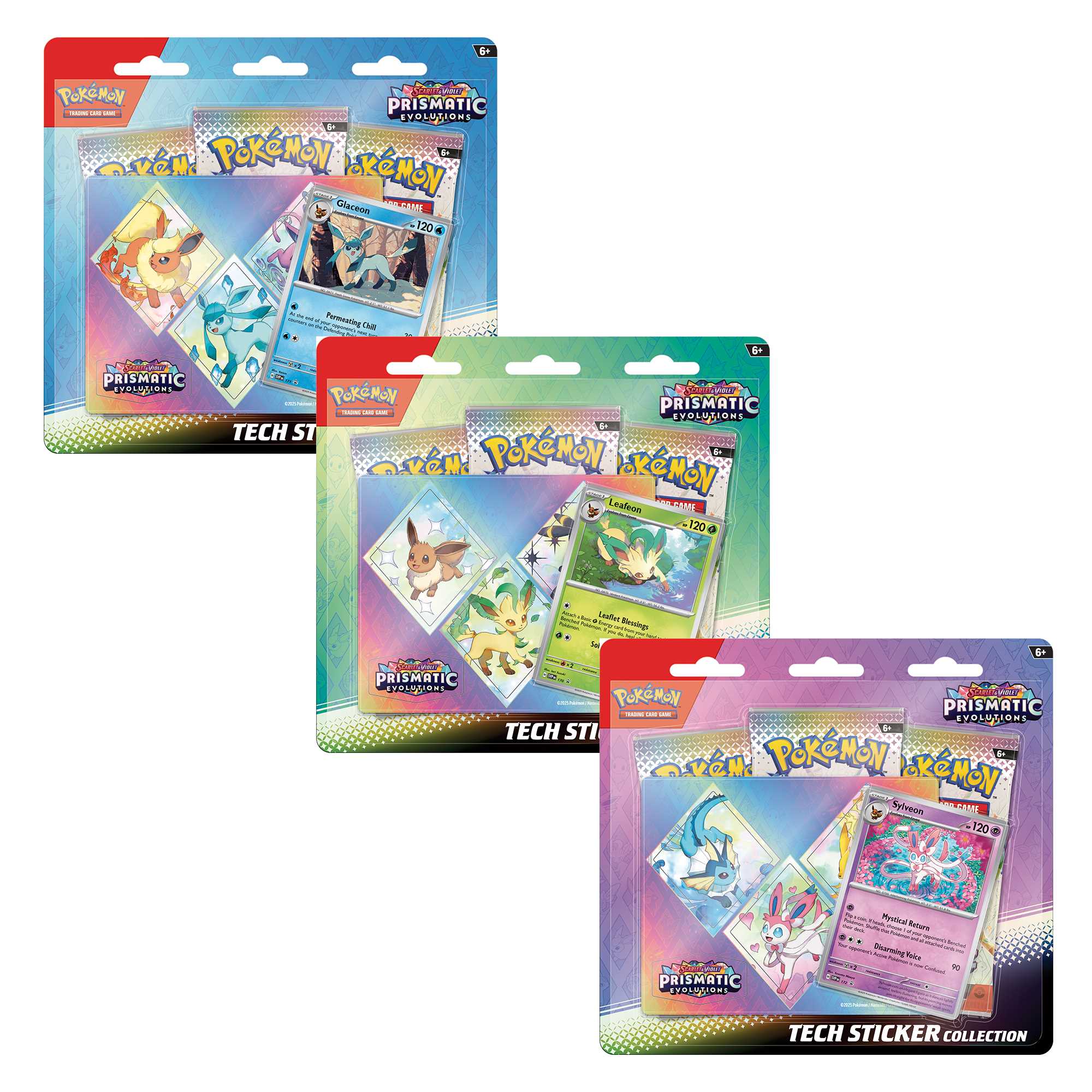 Pokémon TCG: Scarlet & Violet 8.5 – Prismatic Evolutions - Tech Sticker Collection- Assorted Display